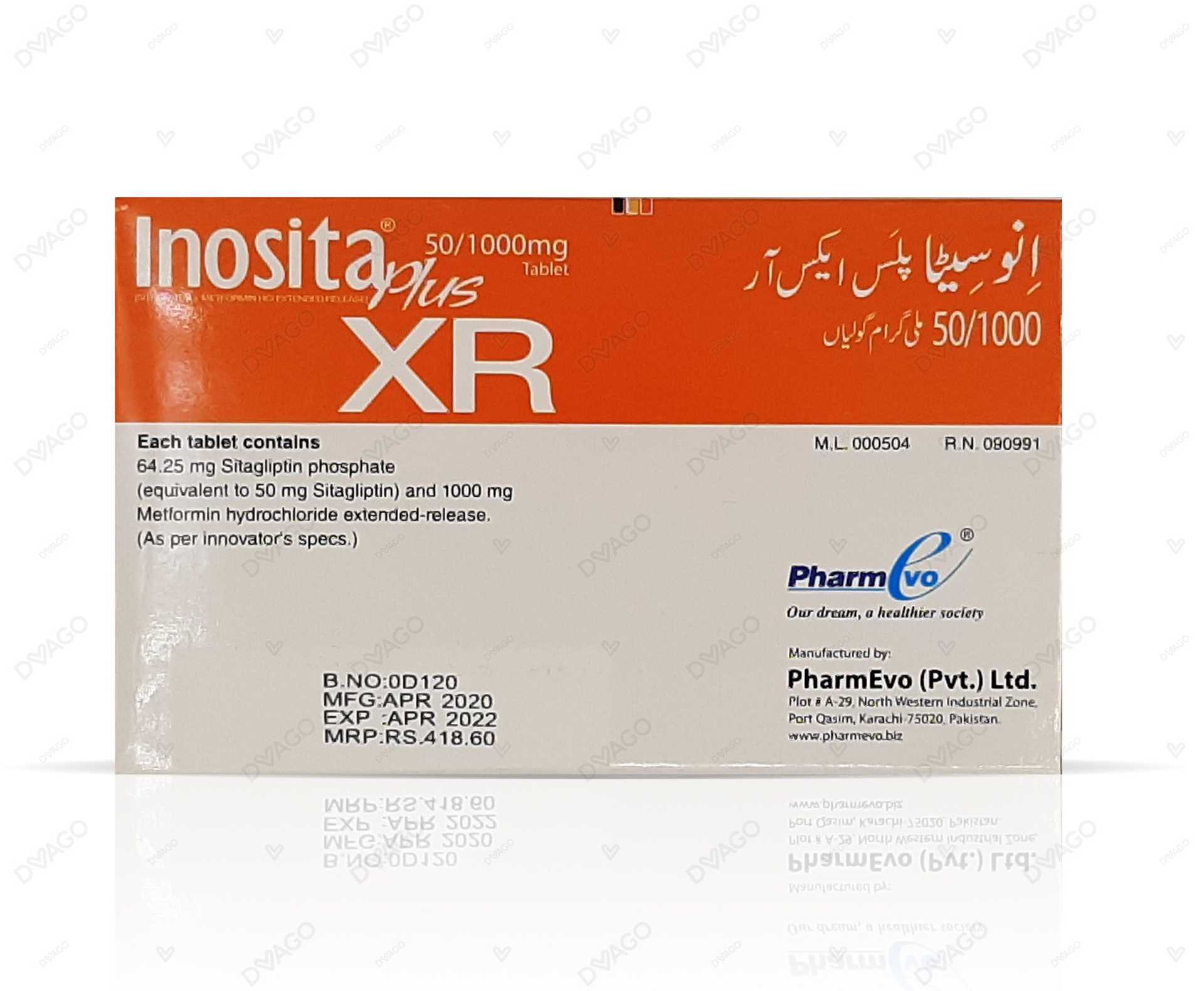 inositaplus xr tablets 50mg/1000mg