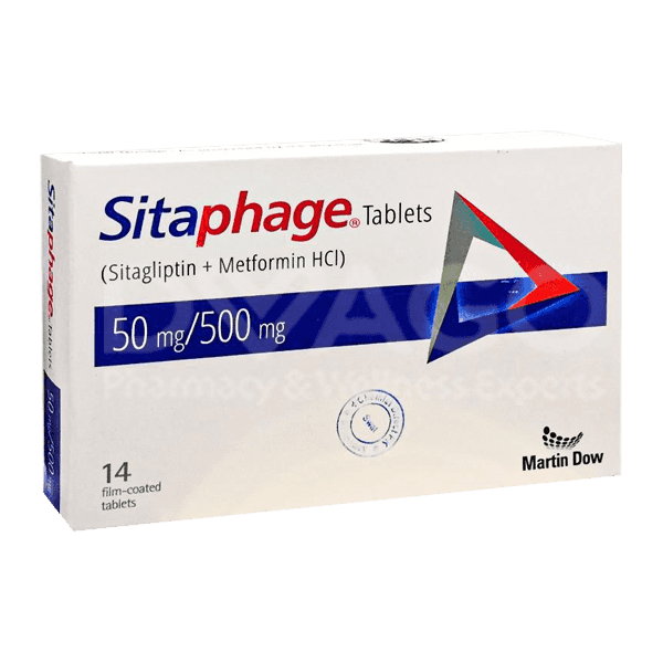 sitaphage 50/500mg tablets 14s ( pack size 2 x 7s)