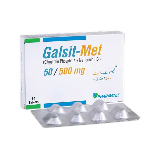 galsit-met 50/500mg tablets 14s (pack size 2x7s)